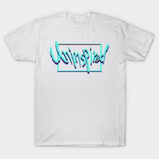 Uninspired neon blue red and navy typography T-Shirt